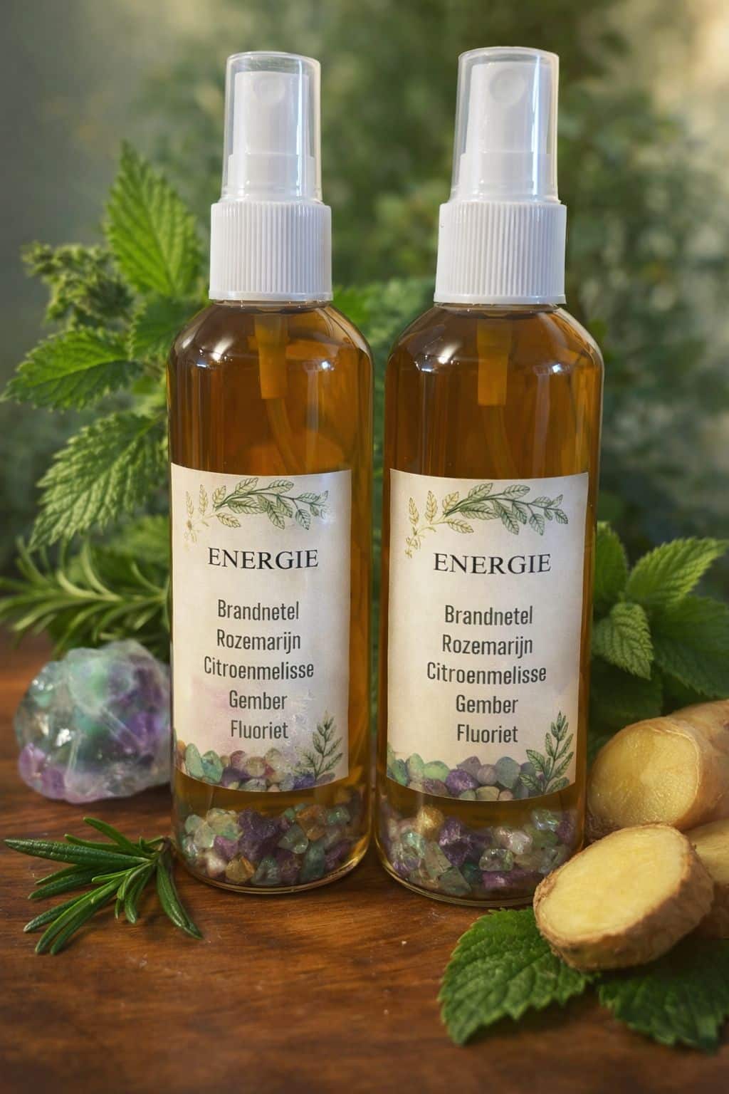 aura spray energie, natuurlijke energie spray, aura spray focus, brandnetel werking energie, rozemarijn concentratie, citroenmelisse balans rust, gember energie boost, fluoriet focus steen, spray tegen vermoeidheid, energie verhogen natuurlijk, aura reinigen en opladen, spirituele energie spray, focus en concentratie spray, energetische spray kopen, natuurlijke boost spray